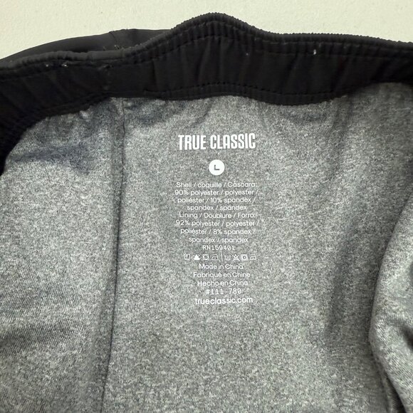 True Classic Black Performance Lined Swim Trunks Shorts with Pockets Mens Large - Picture 2 of 9